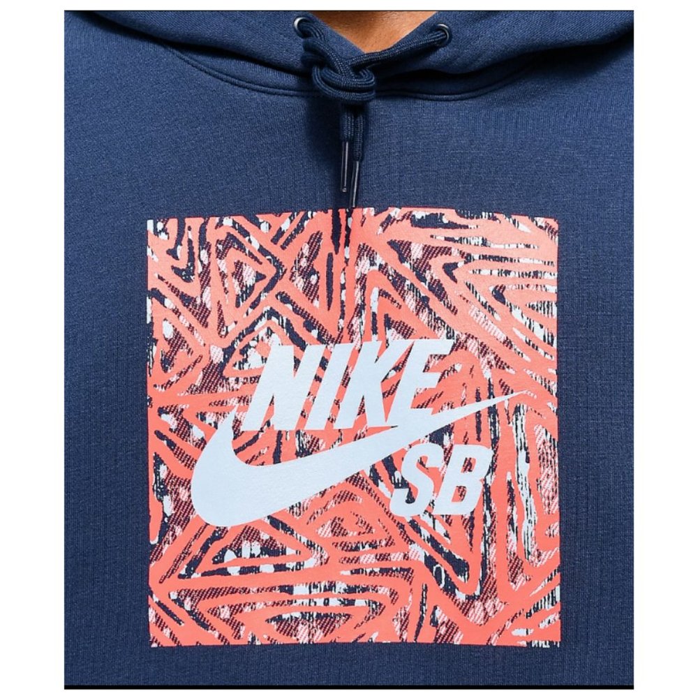 Nike SB Triangle GFX Men's Skateboard Pullover Hoodie - Navy Blue - Picture 6 of 7